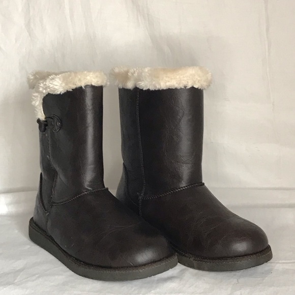 Airwalk Fur Brown Leather Boots - Picture 2 of 5